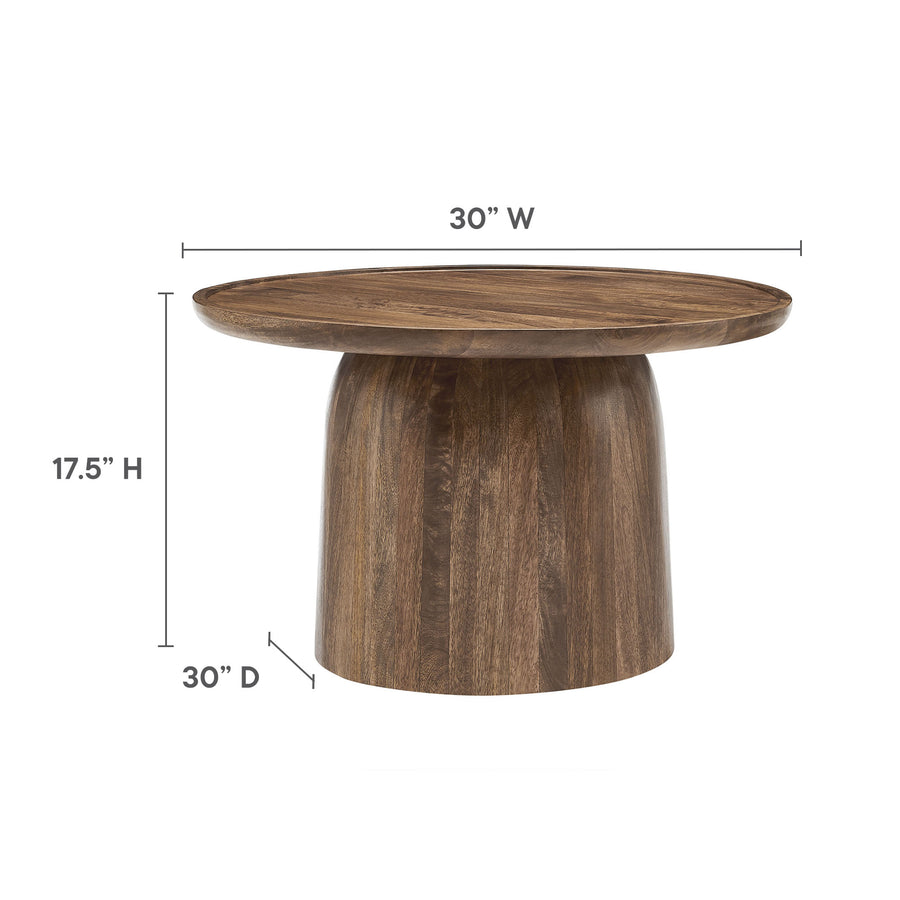 Orson 30" Round Wood Coffee Table in Walnut