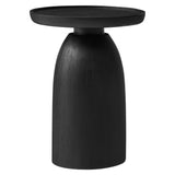 Orson Round Wood Side Table in Black