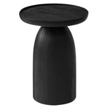 Orson Round Wood Side Table in Black
