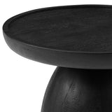 Orson Round Wood Side Table in Black