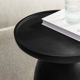 Orson Round Wood Side Table in Black
