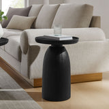 Orson Round Wood Side Table in Black