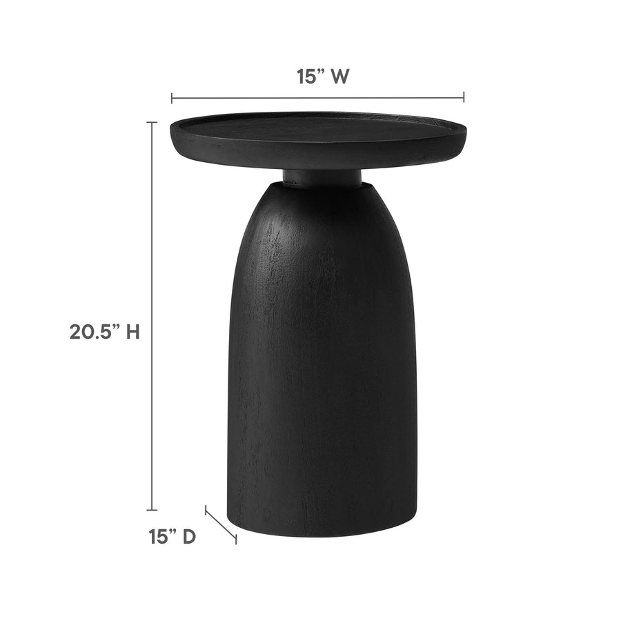 Orson Round Wood Side Table in Black