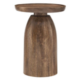 Orson Round Wood Side Table in Walnut