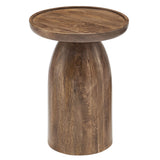 Orson Round Wood Side Table in Walnut