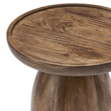 Orson Round Wood Side Table in Walnut