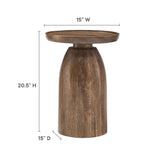 Orson Round Wood Side Table in Walnut
