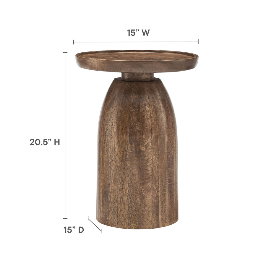 Orson Round Wood Side Table in Walnut