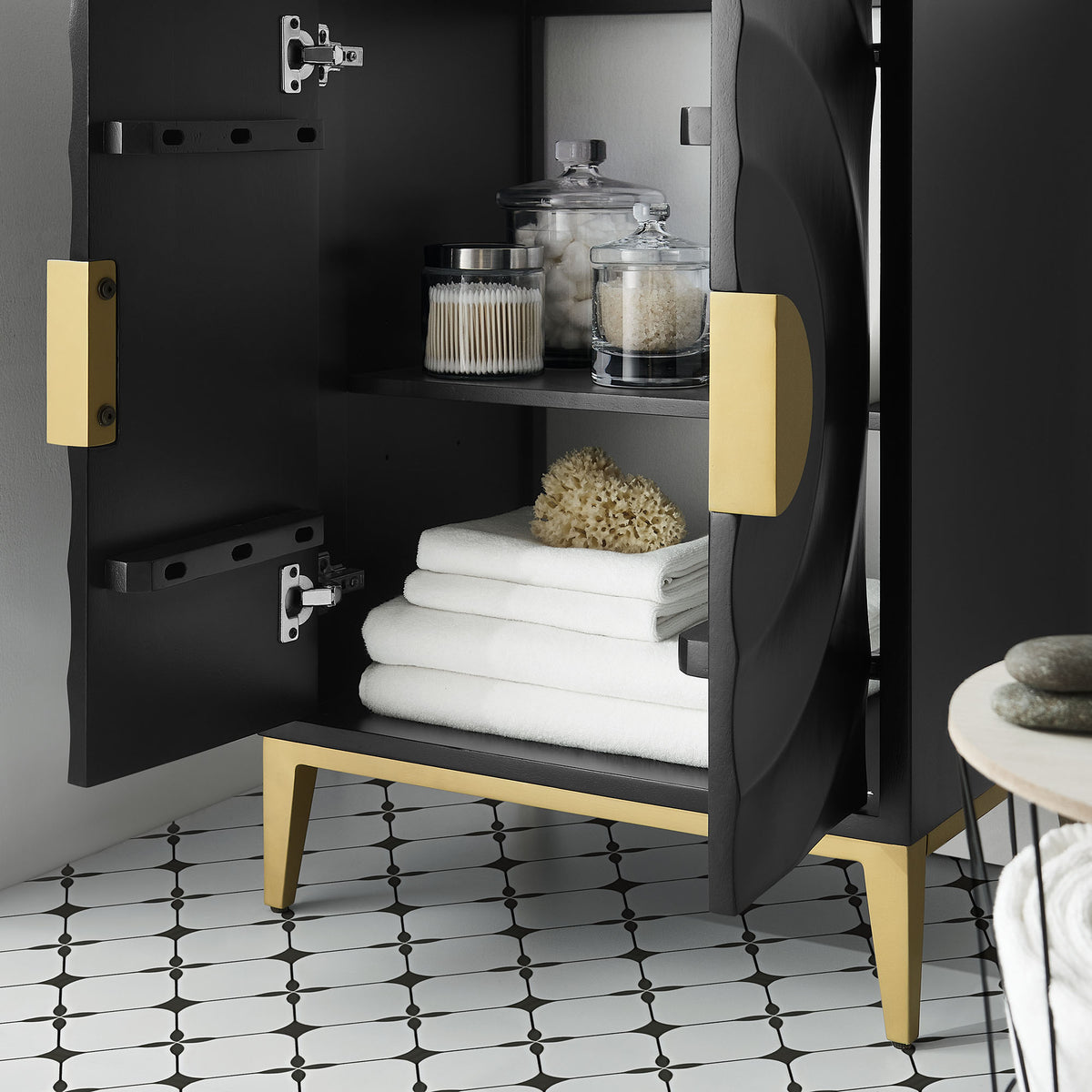 Beau 24" Bathroom Vanity Cabinet (Sink Basin Not Included) in Black