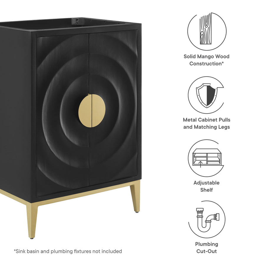 Cane 24" Bathroom Vanity Cabinet (Sink Basin Not Included) in Black