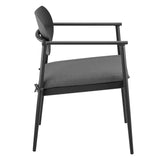 Amber Stackable Outdoor Patio Aluminum Dining Armchair Set of 2 in Charcoal