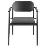 Amber Stackable Outdoor Patio Aluminum Dining Armchair Set of 2 in Charcoal