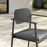 Amber Stackable Outdoor Patio Aluminum Dining Armchair Set of 2 in Charcoal