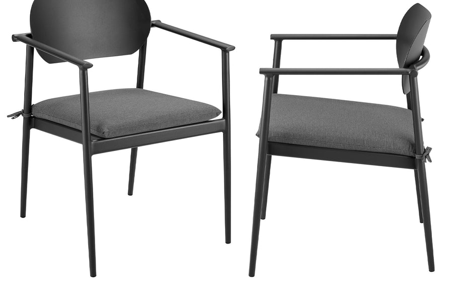 Amber 7-Piece Outdoor Patio Aluminum Dining Set in Charcoal