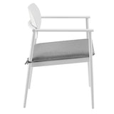 Amber Stackable Outdoor Patio Aluminum Dining Armchair Set of 2 in White