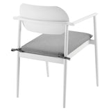 Amber Stackable Outdoor Patio Aluminum Dining Armchair Set of 2 in White