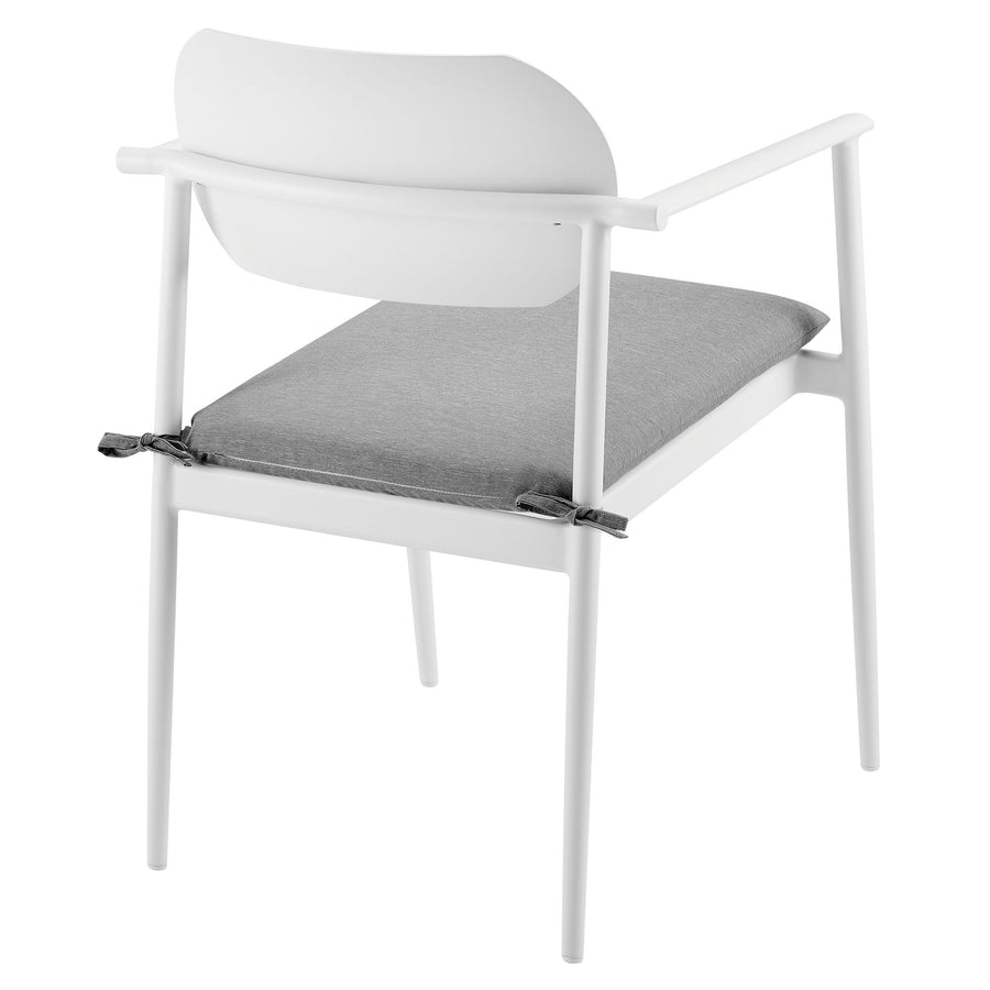 Amber Stackable Outdoor Patio Aluminum Dining Armchair Set of 2 in White