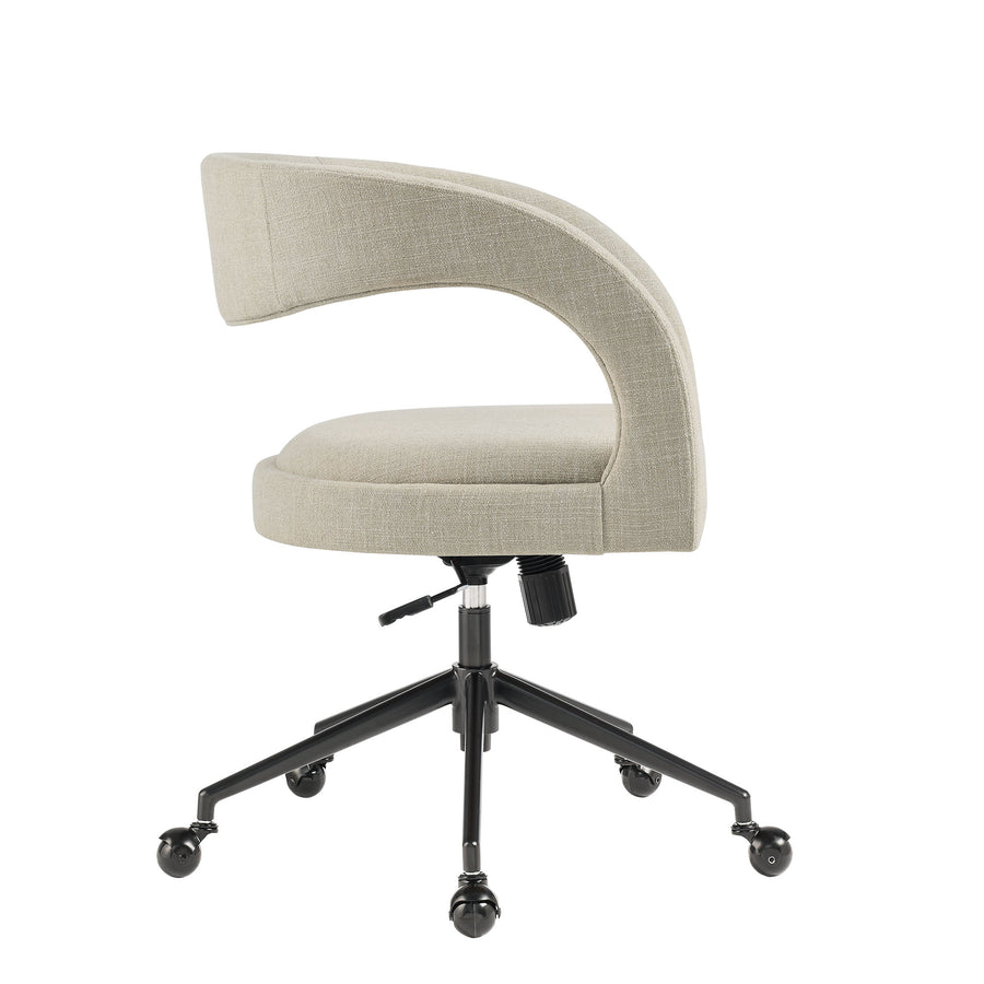 Iris Upholstered Office Chair in Linen