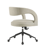 Iris Upholstered Office Chair in Linen