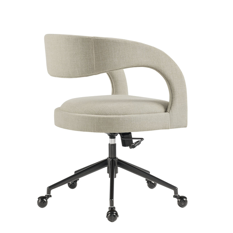 Iris Upholstered Office Chair in Linen