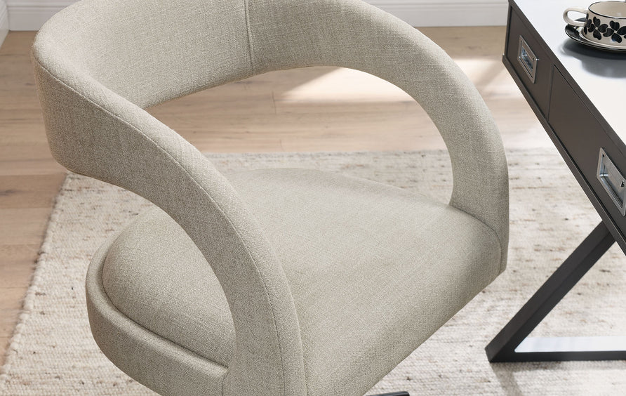 Iris Upholstered Office Chair in Linen