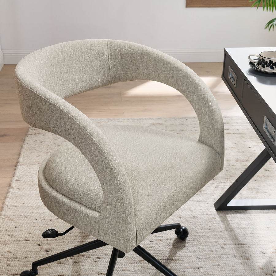 Iris Upholstered Office Chair in Linen