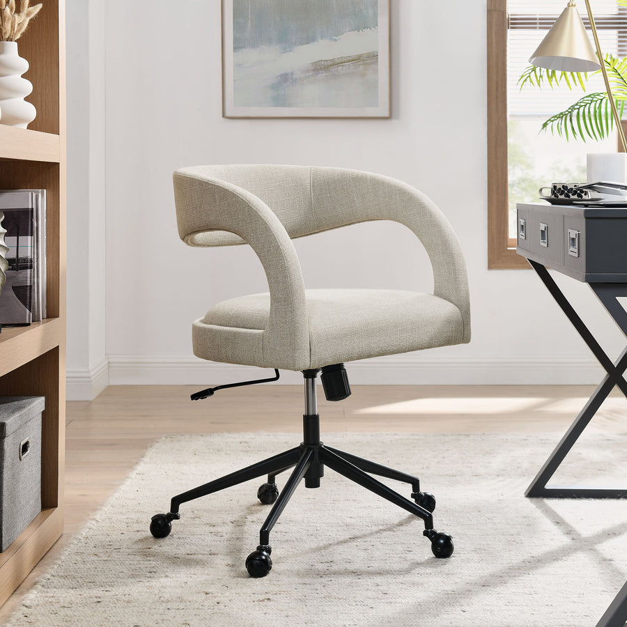 Iris Upholstered Office Chair in Linen