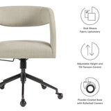 Iris Upholstered Office Chair in Linen