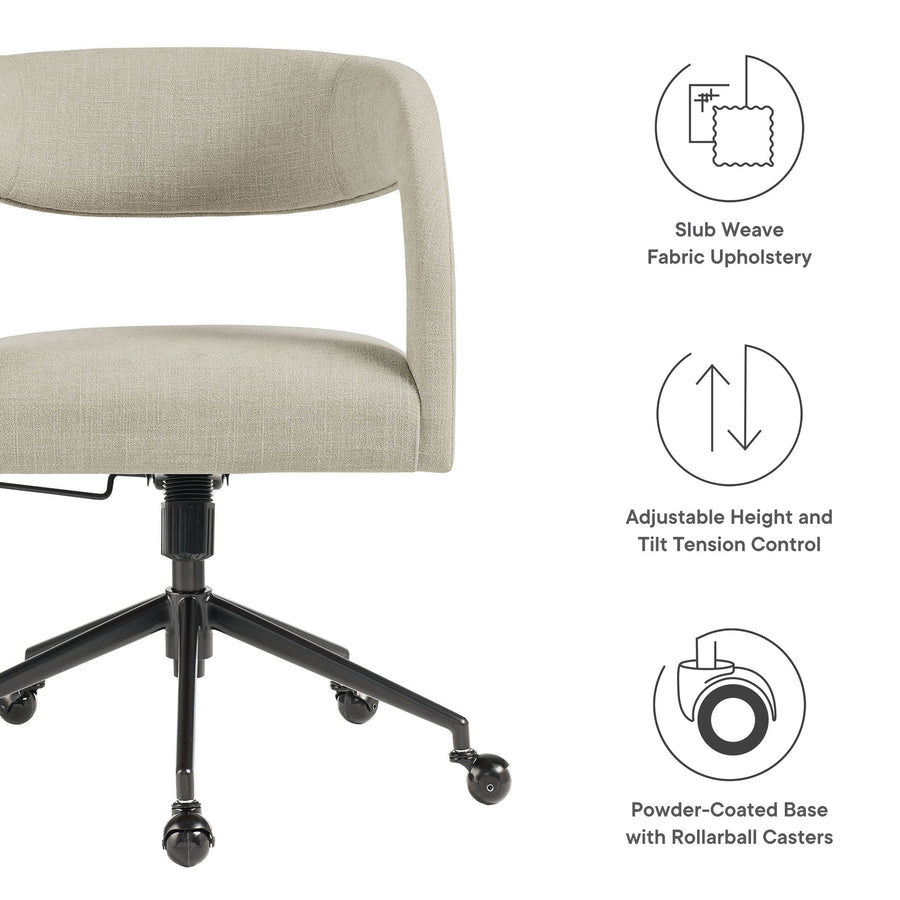 Iris Upholstered Office Chair in Linen