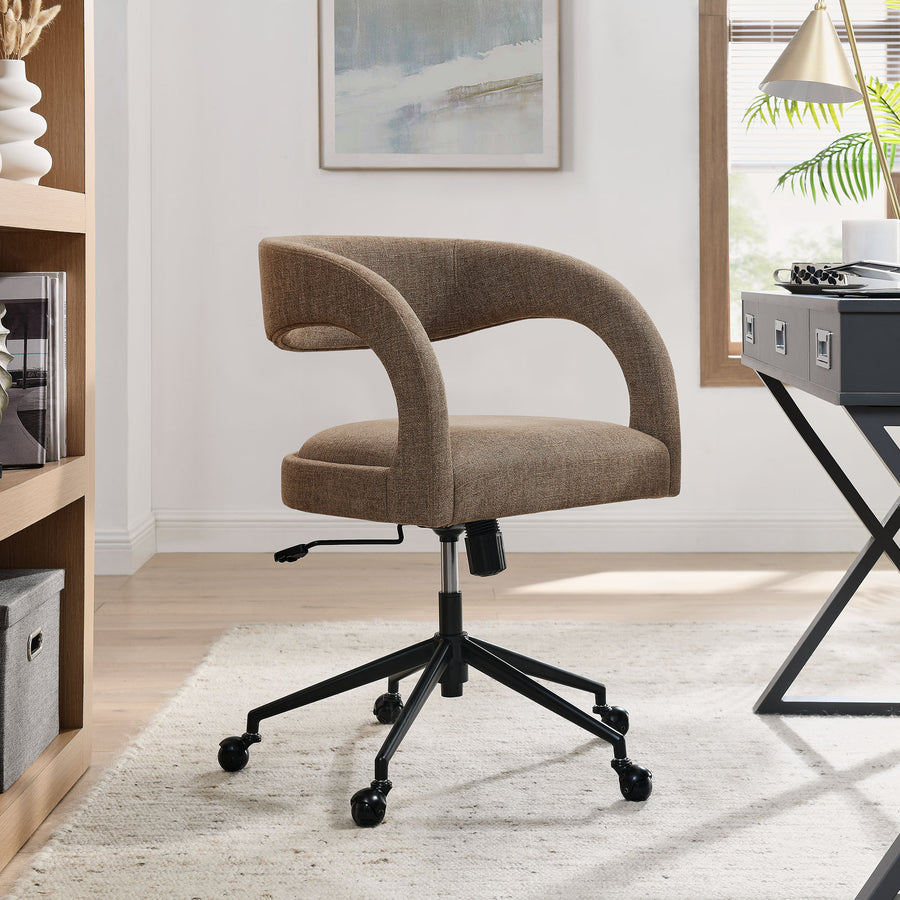 Iris Upholstered Office Chair in Mocha