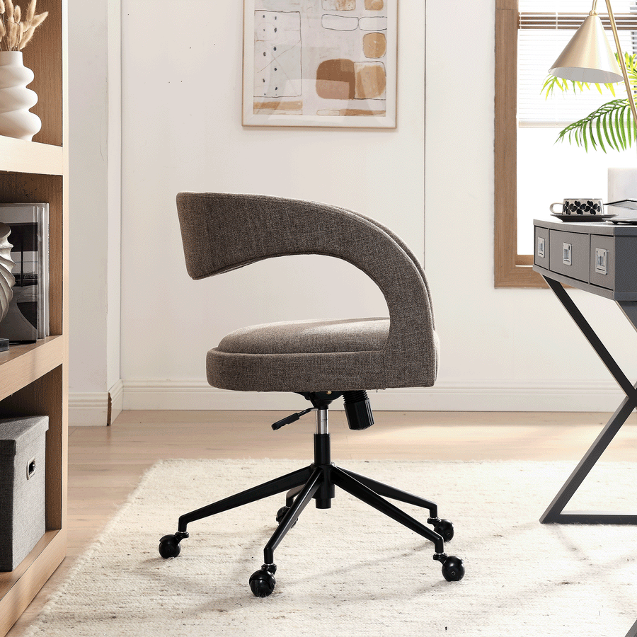 Iris Upholstered Office Chair in Mocha