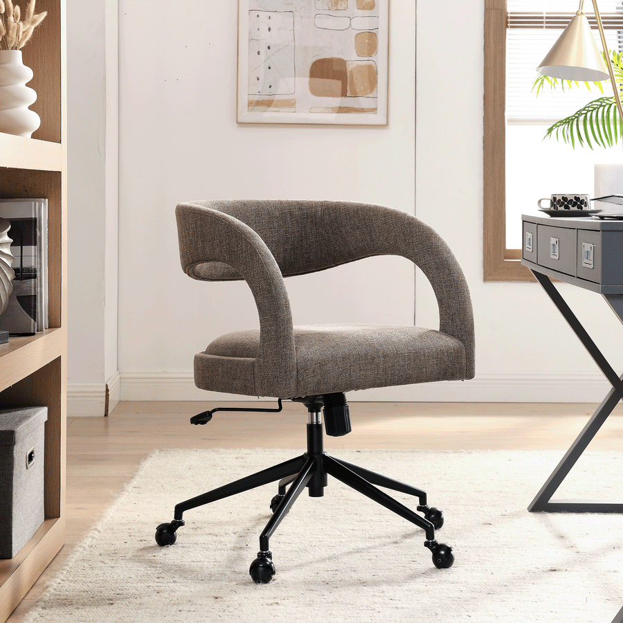 Iris Upholstered Office Chair in Mocha