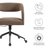 Iris Upholstered Office Chair in Mocha