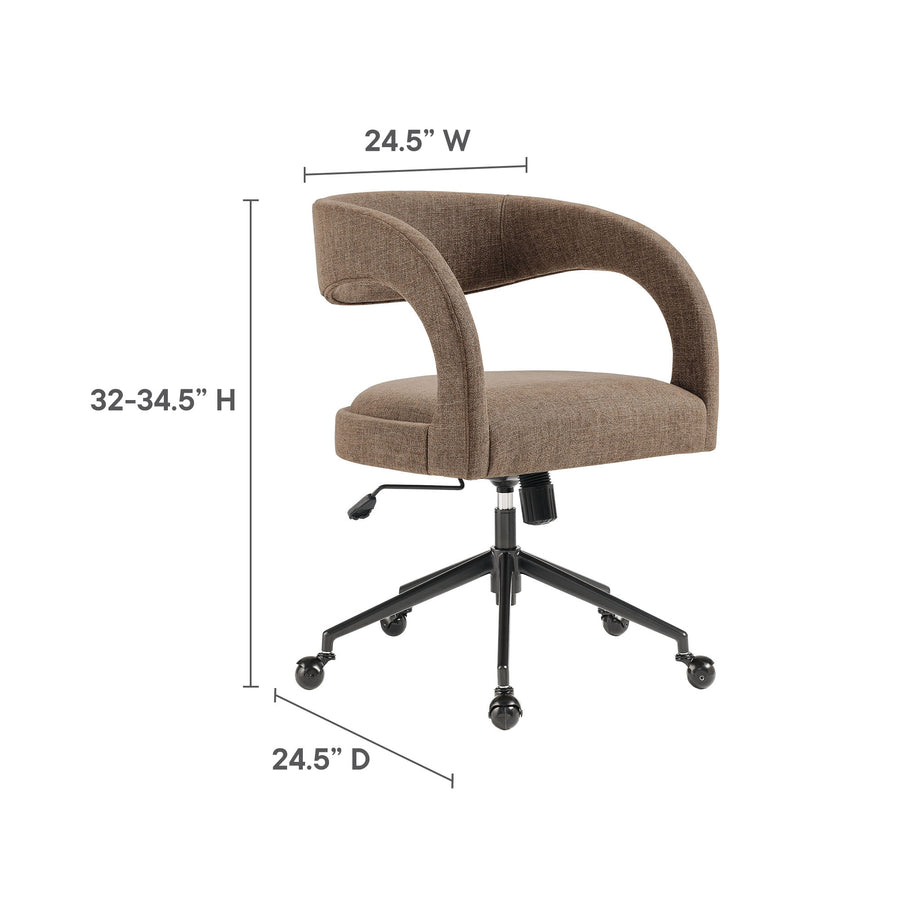 Iris Upholstered Office Chair in Mocha