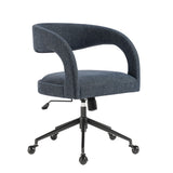 Iris Upholstered Office Chair in Slate Blue