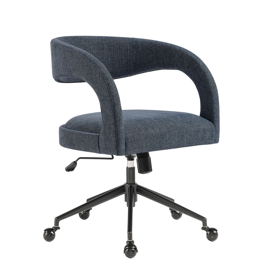 Iris Upholstered Office Chair in Slate Blue