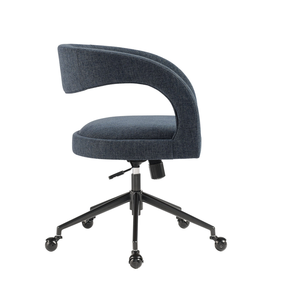Iris Upholstered Office Chair in Slate Blue