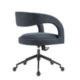 Iris Upholstered Office Chair in Slate Blue