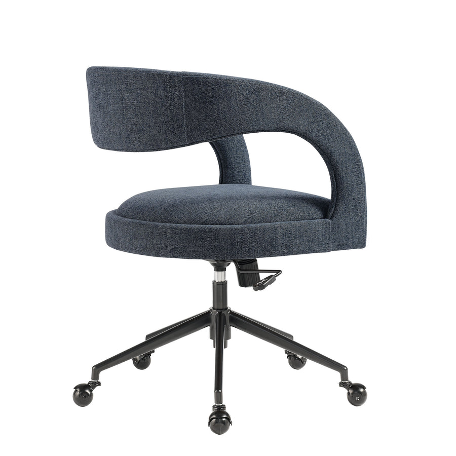 Iris Upholstered Office Chair in Slate Blue