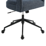 Iris Upholstered Office Chair in Slate Blue