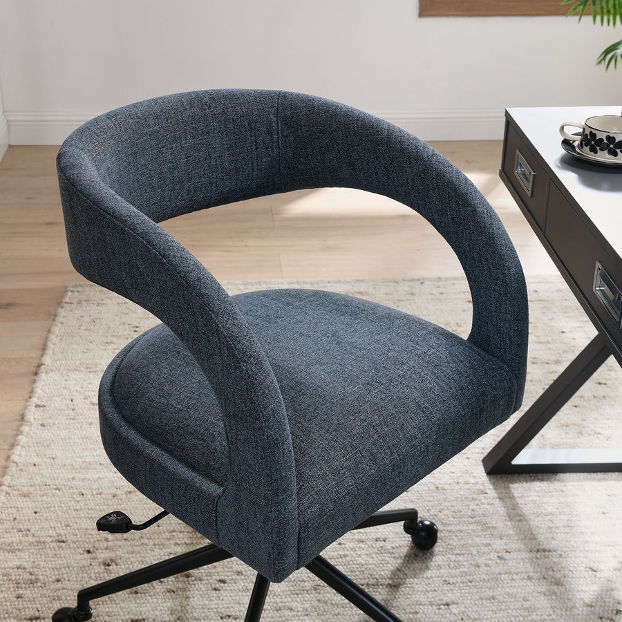 Iris Upholstered Office Chair in Slate Blue