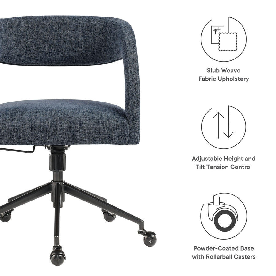 Iris Upholstered Office Chair in Slate Blue
