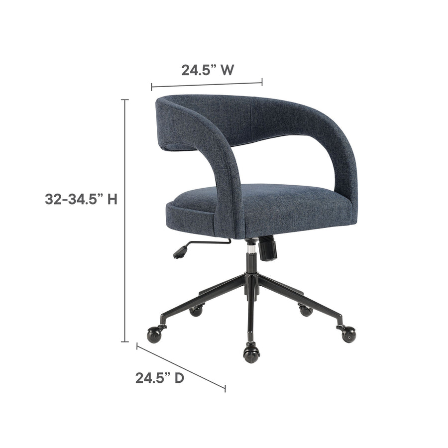 Iris Upholstered Office Chair in Slate Blue
