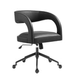 Iris Vegan Leather Office Chair in Black