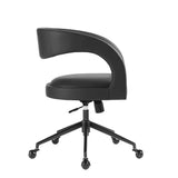 Iris Vegan Leather Office Chair in Black