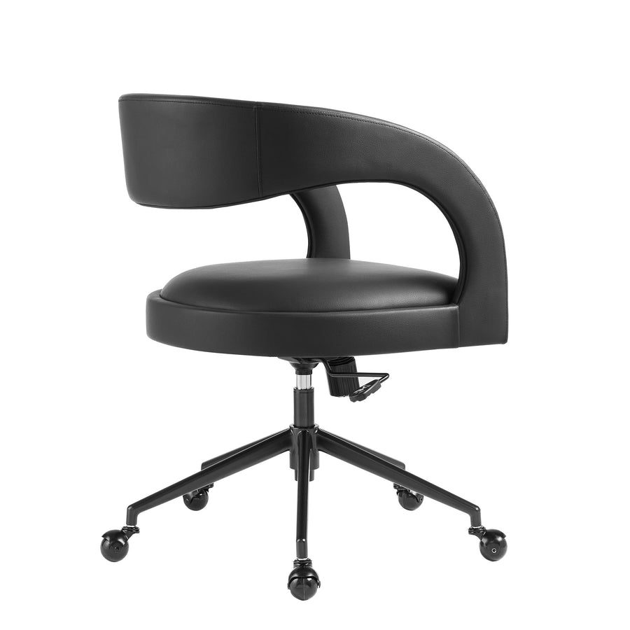 Iris Vegan Leather Office Chair in Black