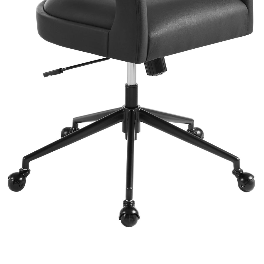 Iris Vegan Leather Office Chair in Black