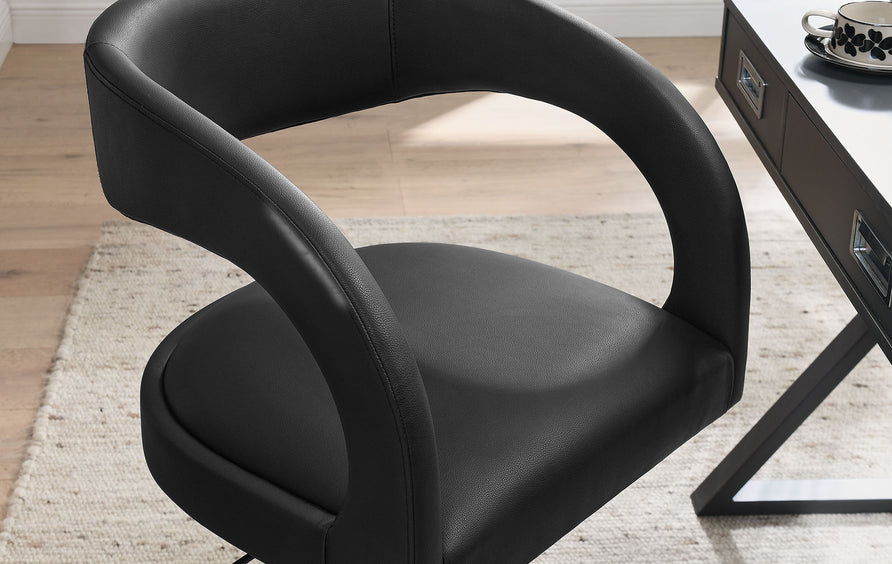 Iris Vegan Leather Office Chair in Black