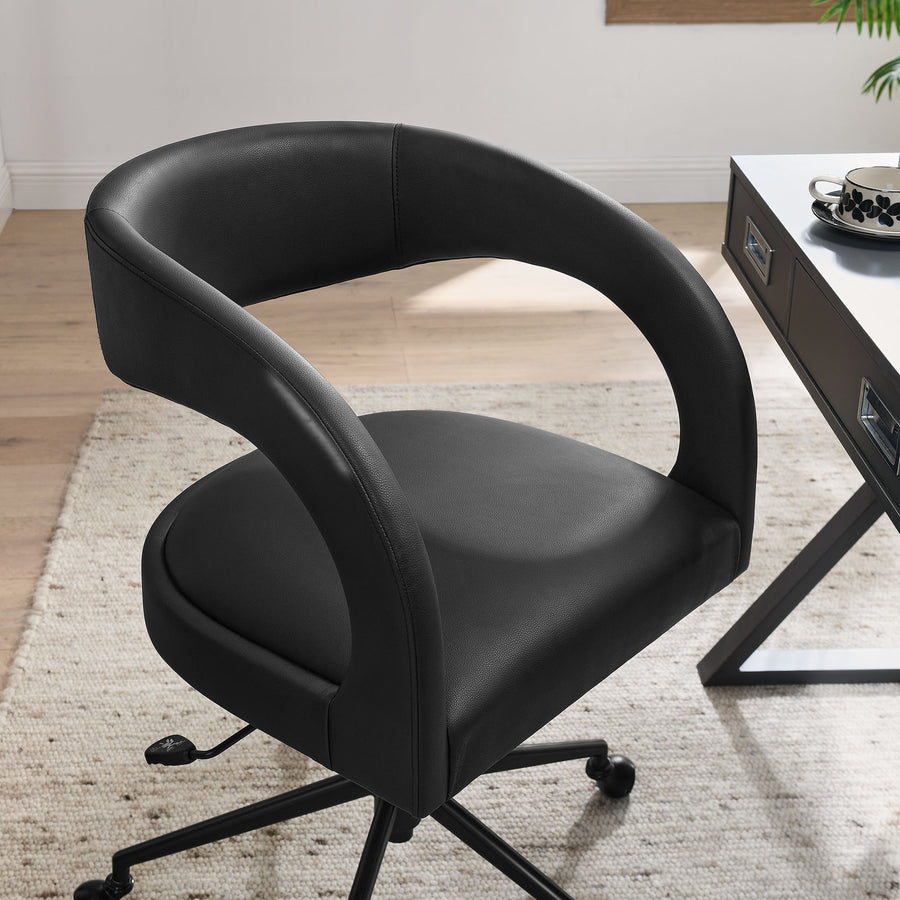 Iris Vegan Leather Office Chair in Black