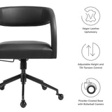 Iris Vegan Leather Office Chair in Black